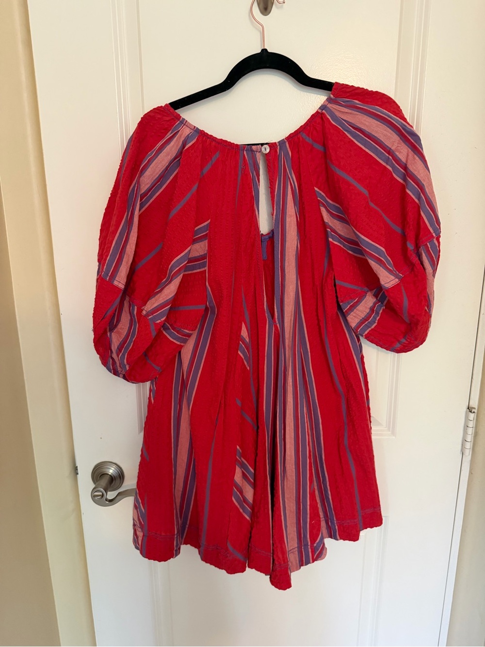 Free People Red Striped Peasant Tunic